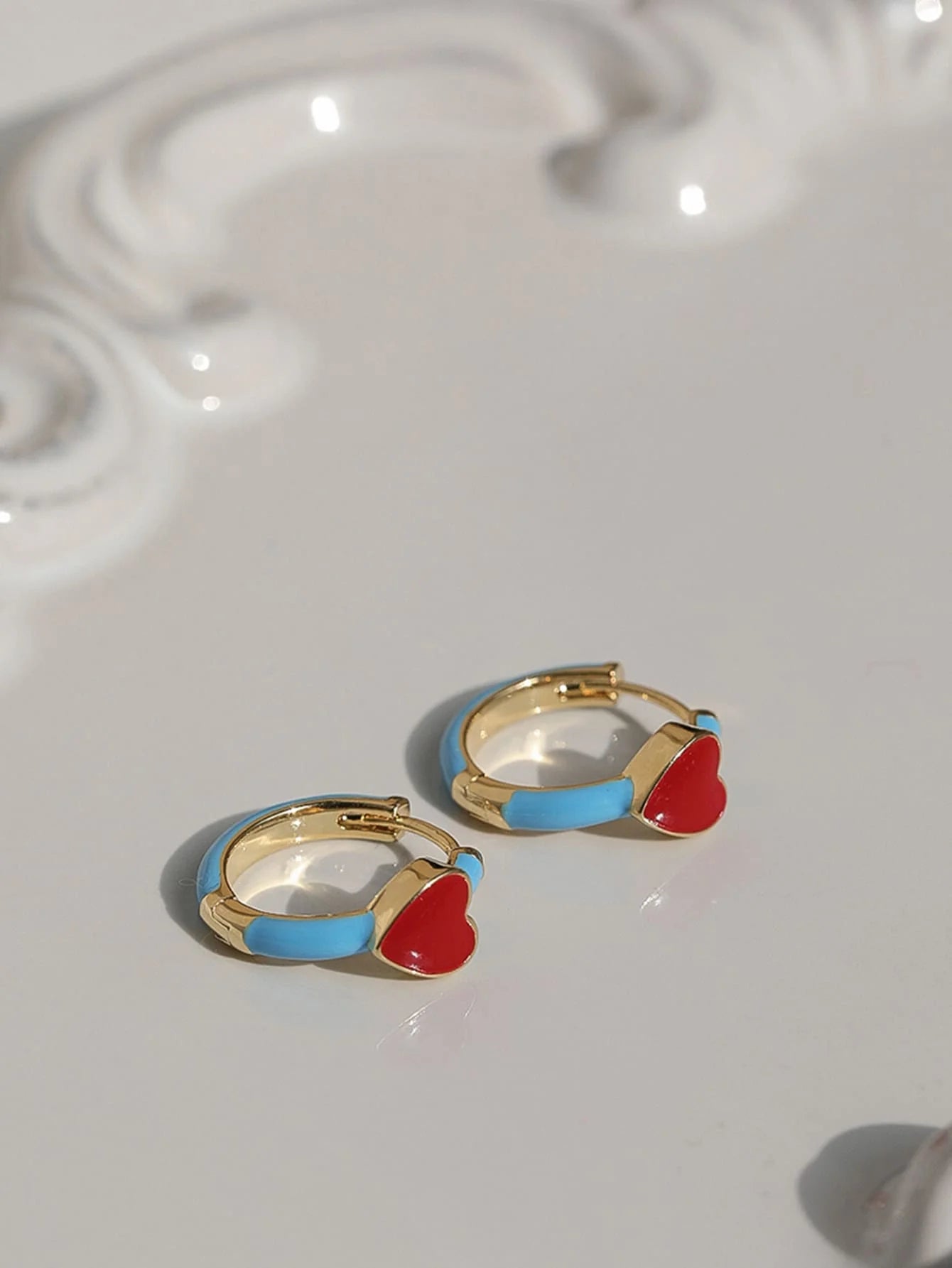 Heart Decor Hoop Earrings Valentines,Mom,Mother,Mother's Day,Gift