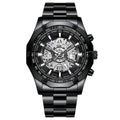 Men's Imitation Mechanical Quartz Watch Stainless Steel Strap Waterproof Watch Luminous Hands Dial Calendar Available mbzr
