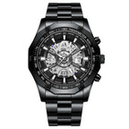 Men's Imitation Mechanical Quartz Watch Stainless Steel Strap Waterproof Watch Luminous Hands Dial Calendar Available mbzr