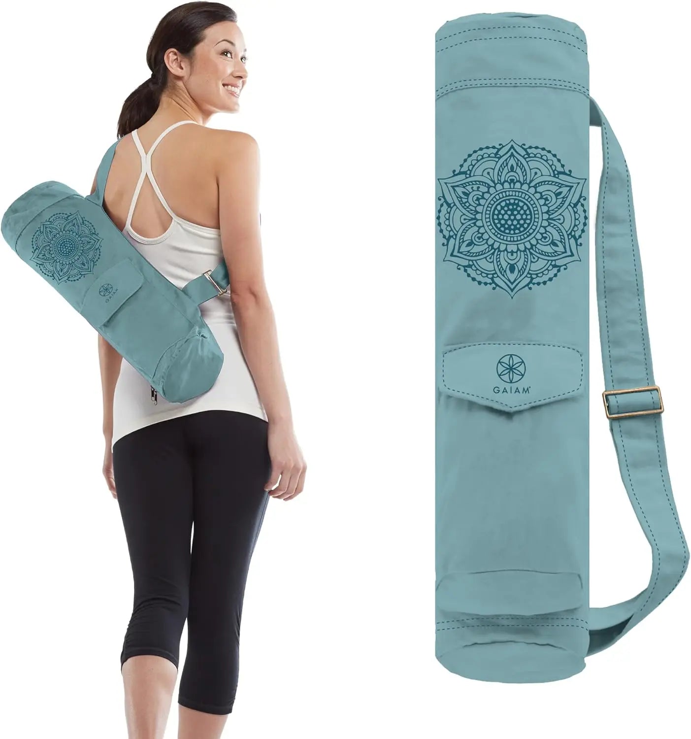 Yoga Mat Bag with Full-Zipper, Adjustable Strap & Phone Pocket, Stylish Carrier for Gym Travel mbzr