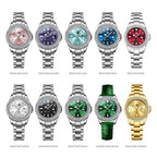 OLEVS 9945 Luxury Women Original Quartz Movement Watch Diamond Scale Stainless Steel Bracelet Luminous Function 30M Waterproof Watch mbzr