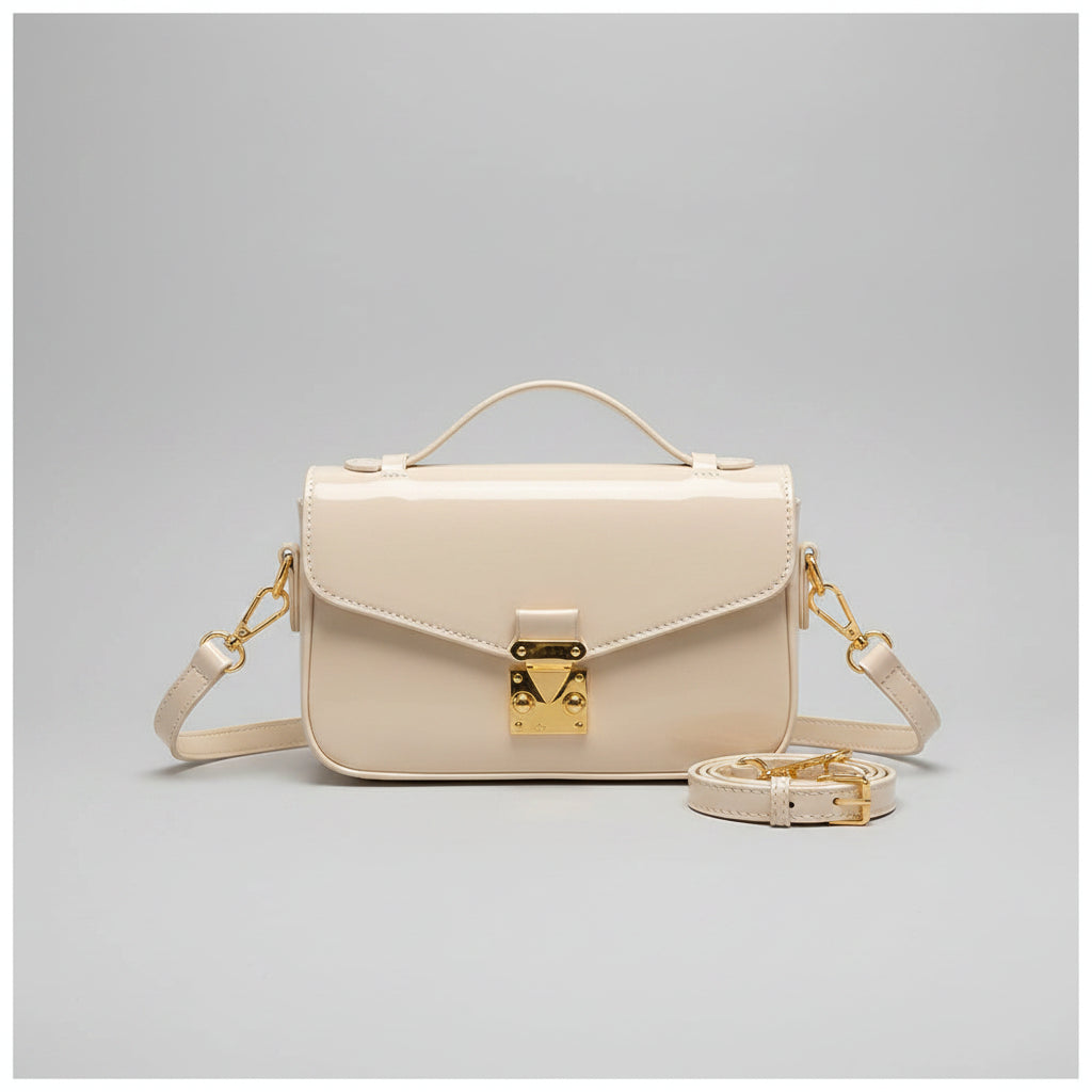 2026 Luxury Square Shoulder Bags for Women Trendy Patent Leather Small Flap Crossbody Bag Top-Handle Lock Buckle Handbag mbzr