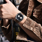 PAGANI DESIGN 2026 Retro Luxury Men's Quartz Watches Sports Chronograph VK63 Watch For Men AR Sapphire Waterproof Leather Clock