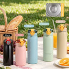 304 Stainless Steel Thermos Cup with Straw, 320/460ml Insulated Water Bottle, Leak Proof Travel Mug Vacuum Flask mbzr