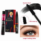 2-Step Mascara & Fiber Lash Extension Set, Lengthening Volumizing Waterproof Curling Mascara, Smudge-Proof Eye Makeup mbzr