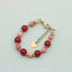 New Lovely Natural Stone Bead Bracelet Baby One Year Old Baptism Girls Lobster Clasp Stainless Steel Parts Personalized Jewelry