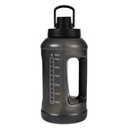 64 Fluid Ounces Water Bottle, Translucent Black, with Straw/ Chug 2 in 1 Lid, Light Weight, Reusable, Plastic mbzr