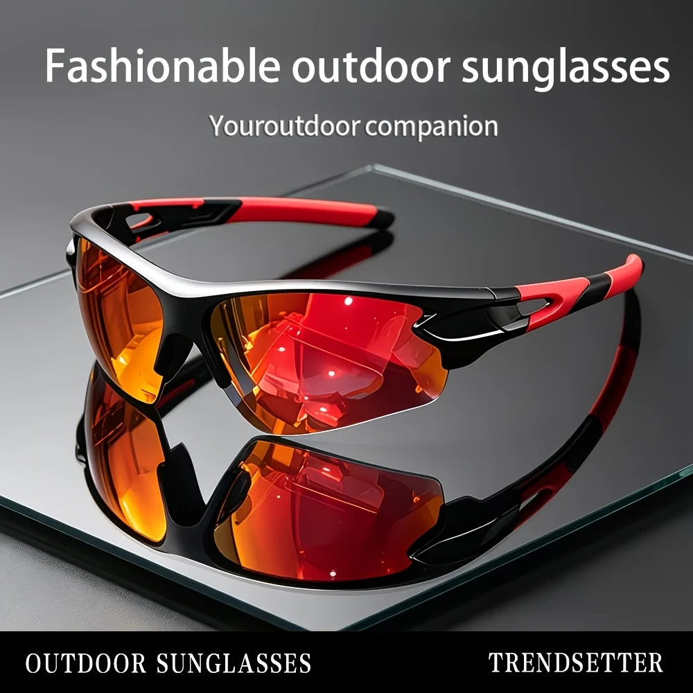 1Pc stylish sunglasses, mirrored lenses and wrapping design, suitable for all occasions and events, suitable for both men and women, the perfect gift for family and friends
