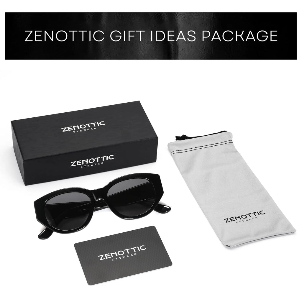 ZENOTTIC Women Polarized Sunglasses Trendy: Classic Sun Glasses Ladies Cat Eye Frame - Retro Cute Shades UV400 Protection