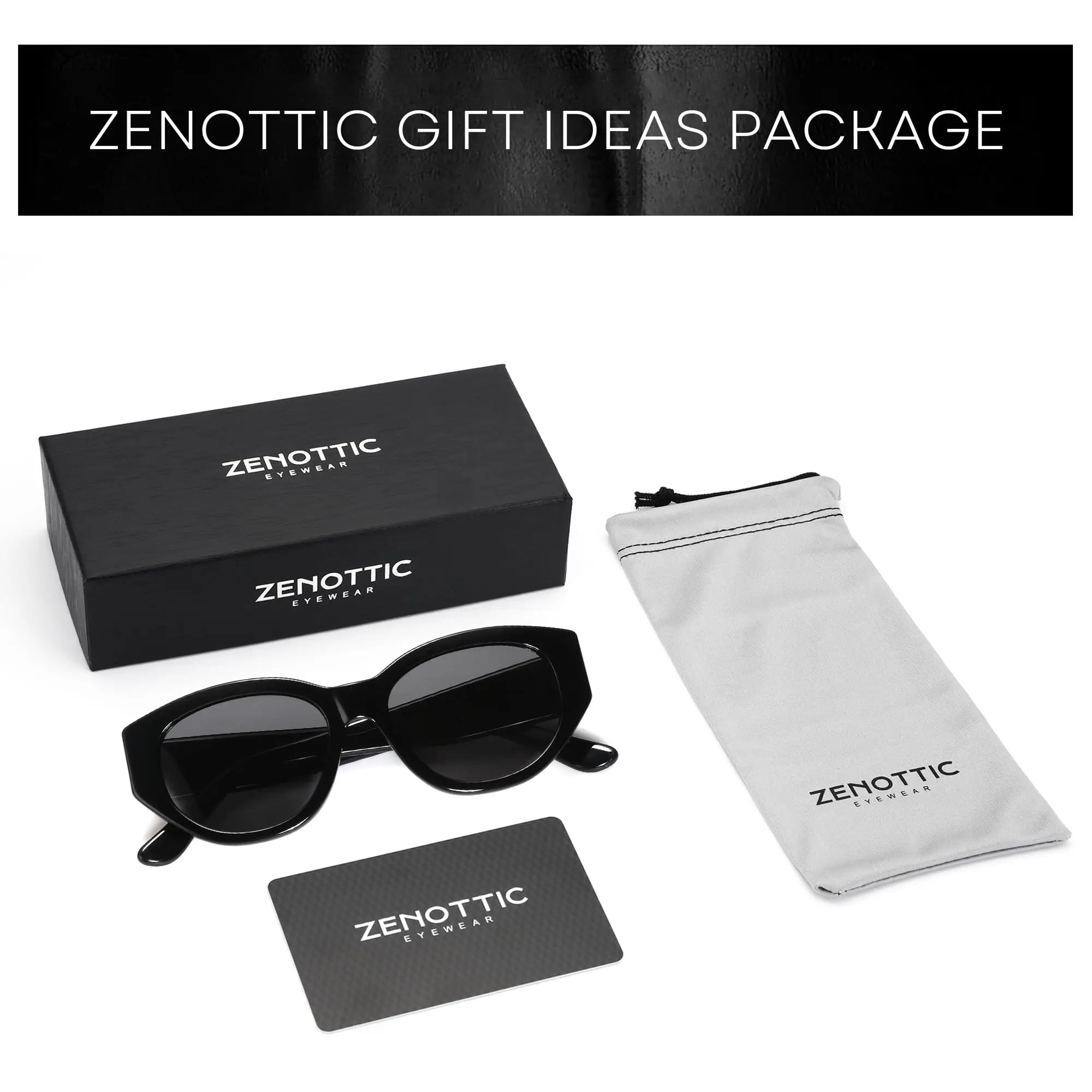 ZENOTTIC Women Polarized Sunglasses Trendy: Classic Sun Glasses Ladies Cat Eye Frame - Retro Cute Shades UV400 Protection