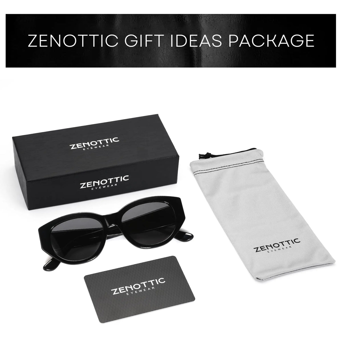 ZENOTTIC Women Polarized Sunglasses Trendy: Classic Sun Glasses Ladies Cat Eye Frame - Retro Cute Shades UV400 Protection