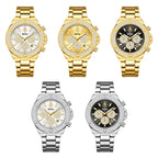 YaLaLuSi Men Women Fashion Watch, Waterproof Sports Bling Diamond Chronograph Wristwatch, Gold Band, Free Shipping