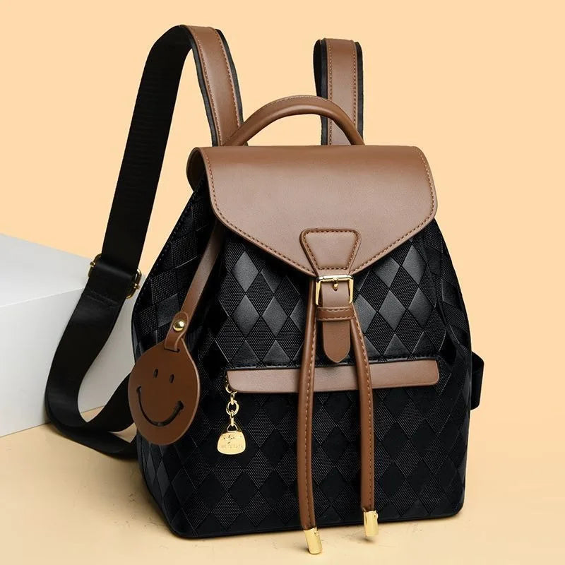 Casual Fashion Multifunctional Backpack Shoulder Travel Bag Soft Pu Leather mbzr