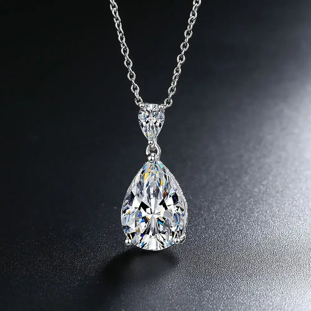 New 925 Sterling Silver VVS1 Moissanite Necklace Heart Pendant Chain Fine Jewelry for Woman Wedding Sparkling Classic party gift
