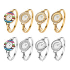 Binda Women’s Elegant Waterproof Quartz Watch – Rainbow Gold Stainless Steel Bracelet, Round Delicate Dial mbzr