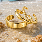 3Pcs Toe Rings for Women Non Tarnish 14K Gold Filled Adjustable Toe Ring Set Daisy CZ Plain Hug Triple Open Band Ring Summer Beach Foot Jewelry for Women