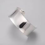 925 Sterling Silver charm Smooth wide Big bangle Bracelets for Women Luxury Fashion Party Wedding cuff Jewelry Christmas Gift mbzr