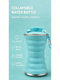 Collapsible Silicone Water Bottle With Carabiner, Reusable Leak Proof Foldable Camping Cup, Portable Sports Travel Bottle For Ou mbzr