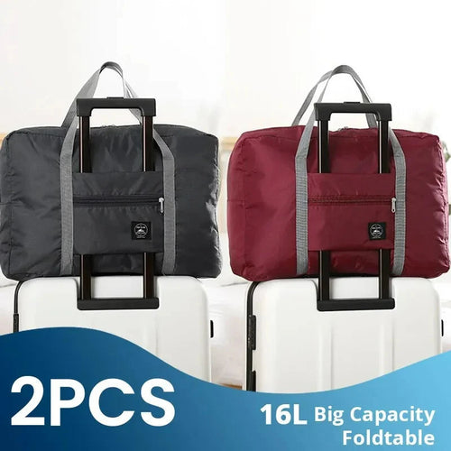 2-Pack Foldable Travel Duffel Bags – Airline Carry-On Tote mbzr