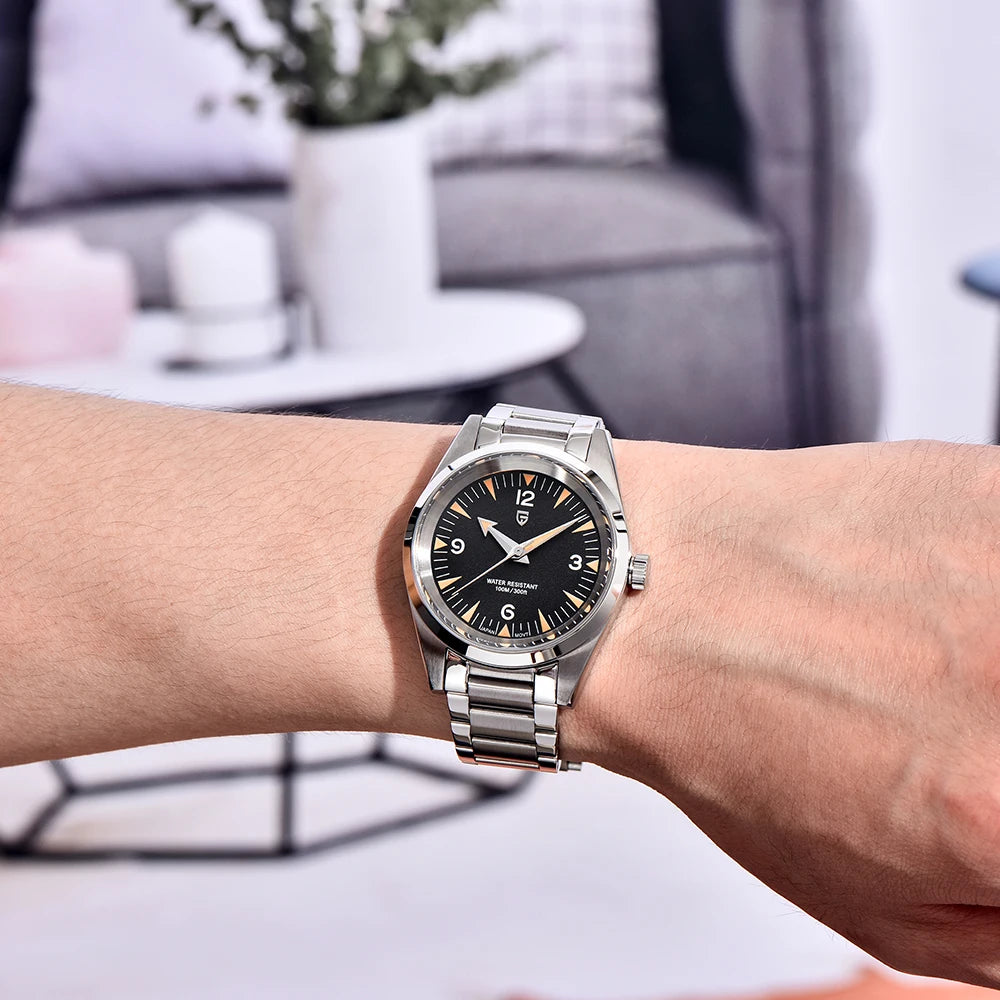 PAGANI DESIGN 38MM Retro Luxury Quartz Watches For Men VH31 Movement Sapphire Stainless Steel 100m Waterproof Reloj Hombre