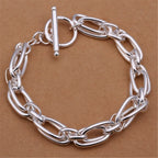 Fine 925 Sterling Silver Noble Nice Chain Solid Bracelet for Women Men Charms Party Gift Wedding Fashion Jewelry Hot Model mbzr