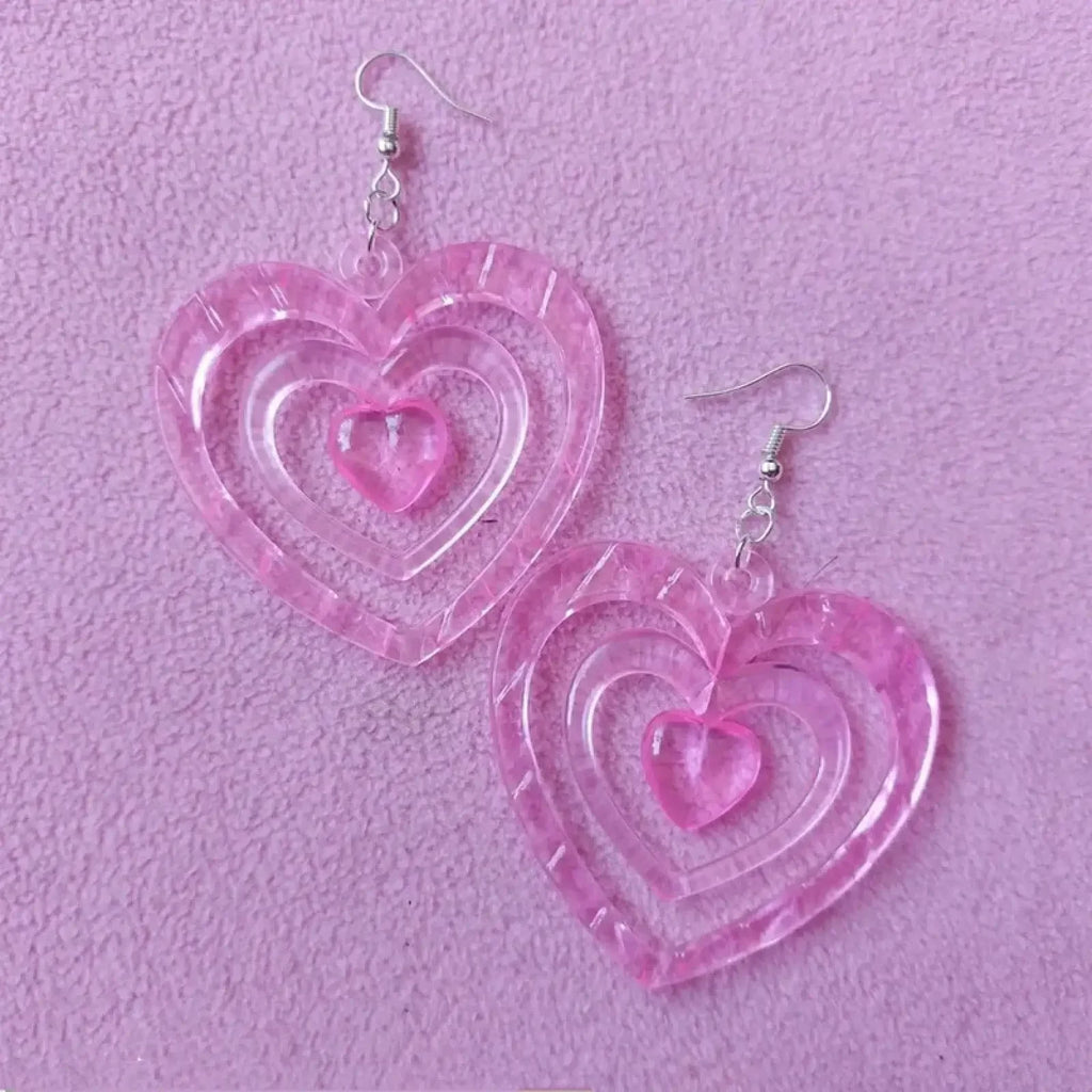 Pink Hollow Design Drop Earrings Cute Style Acrylic Jewelry Daily Wear Accessories Women Fashion Gift mbzr