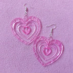 Pink Hollow Design Drop Earrings Cute Style Acrylic Jewelry Daily Wear Accessories Women Fashion Gift mbzr