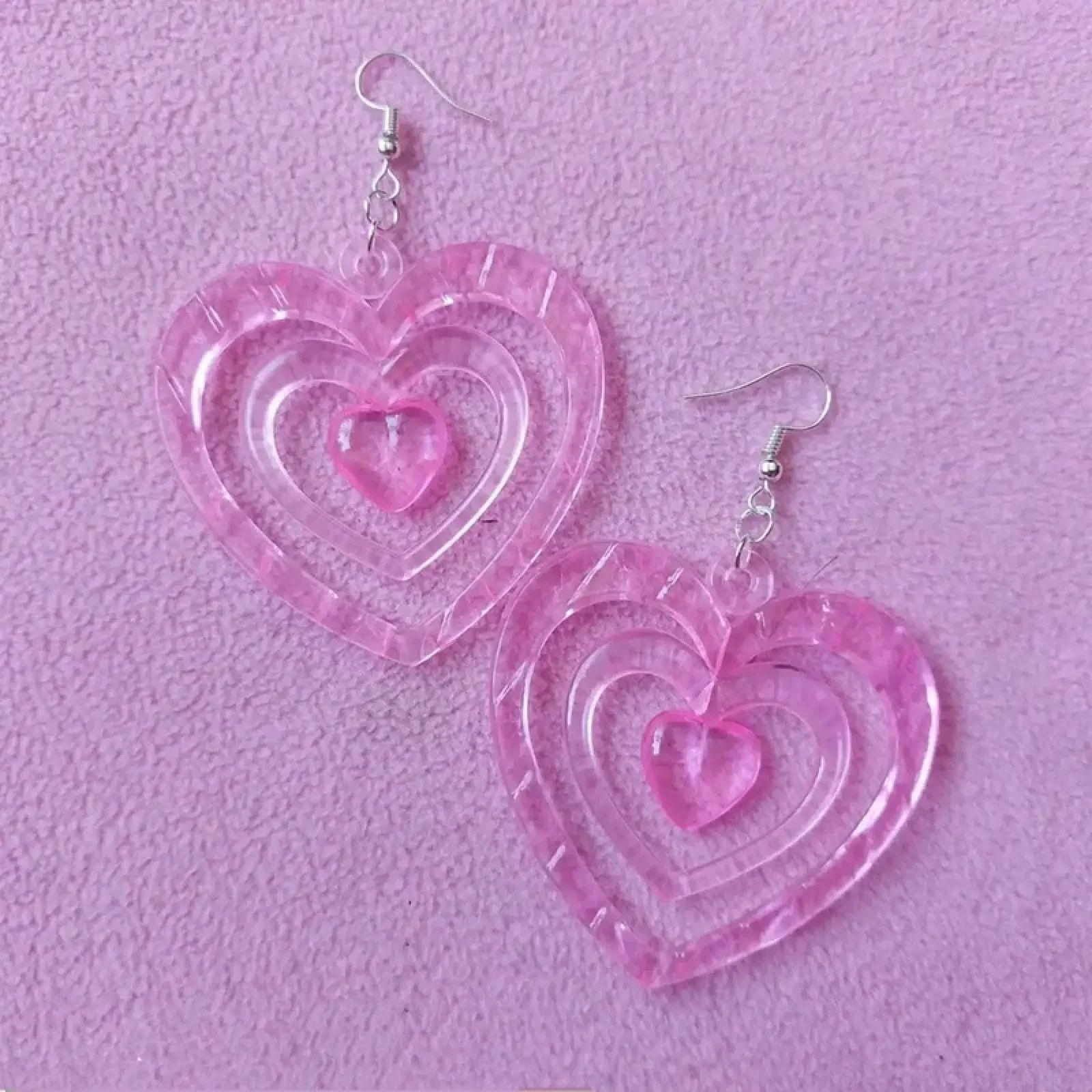 Pink Hollow Design Drop Earrings Cute Style Acrylic Jewelry Daily Wear Accessories Women Fashion Gift mbzr