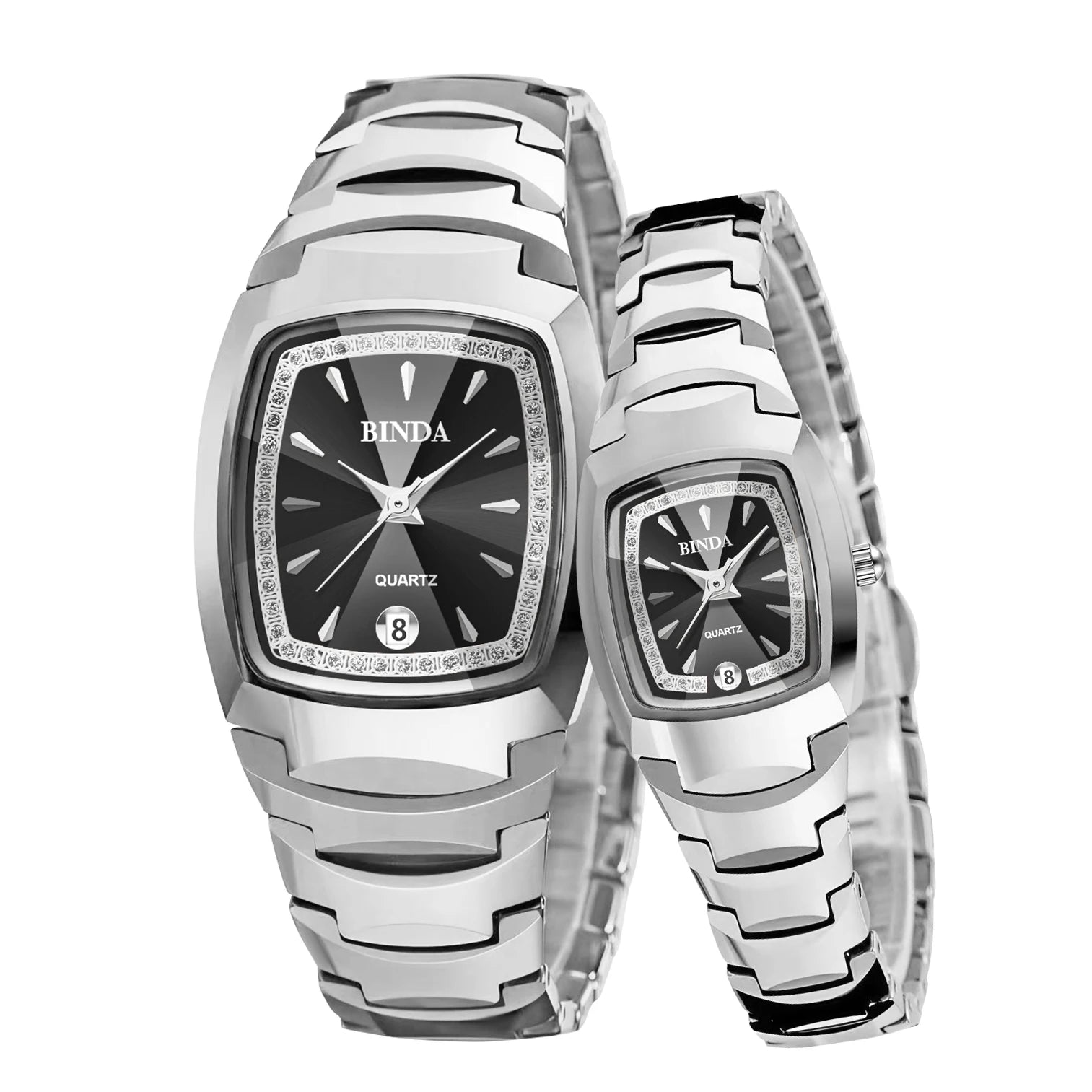 2PCS Couple Watches Luxury Fashion Men Women Matching His and Hers Quartz Watches Simple Band with Gift Box mbzr