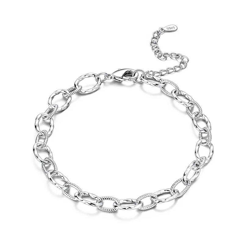 925 Sterling Silver Bracelets 17-20CM Original Golden Sparkling Heart Shaped Bracelet Fit DIY Charms Beads Fashion Women Jewelry mbzr