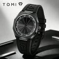 TOMI 1pc TOMI Unisex Fashion Octagonal Quartz Watch Silicone Strap Brushed Case Business Casual Wristwatch Suitable For Daily