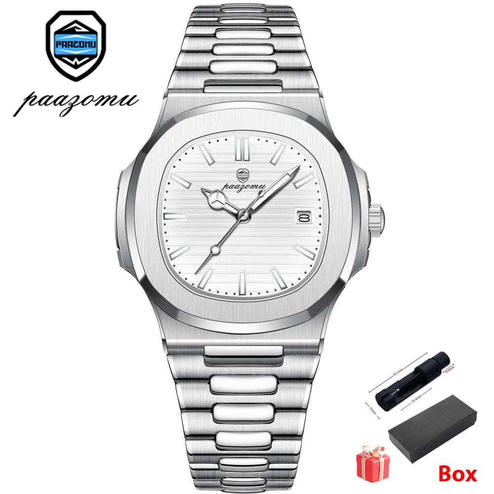 2026 New For Men Fashion Brand Male Watch Waterproof Luminous Stainless Steel Watches  Date Week Casual Quartz Men's Clock Reloj mbzr