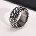 Dragon Scale Anxiety Ring for Men Cool Stainless Steel Snake Dragon Scales Rings Fidget Ring Silver Color  Men Gift