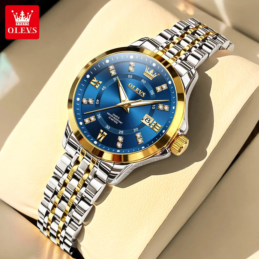 OLEVS 3620 Women Watch Luxury Brand Diamond Quartz Watch Fashion Automatic Calendar Waterproof Women Watch Bracelet Set Reloj