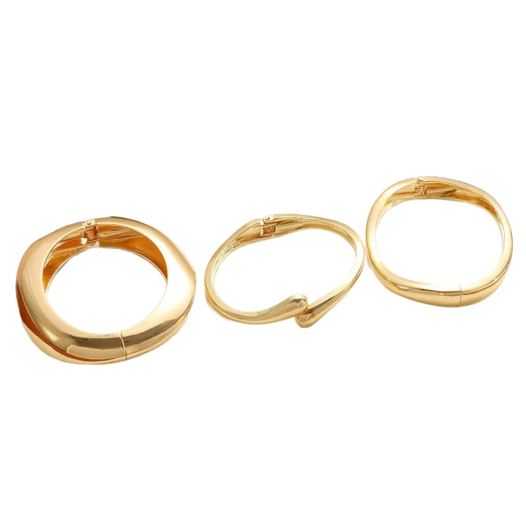 3 bracelets set European and American new high-end sense simple temperament women's bracelet light luxury niche cold wind bracelet bright opening irregular simple wind bracelet