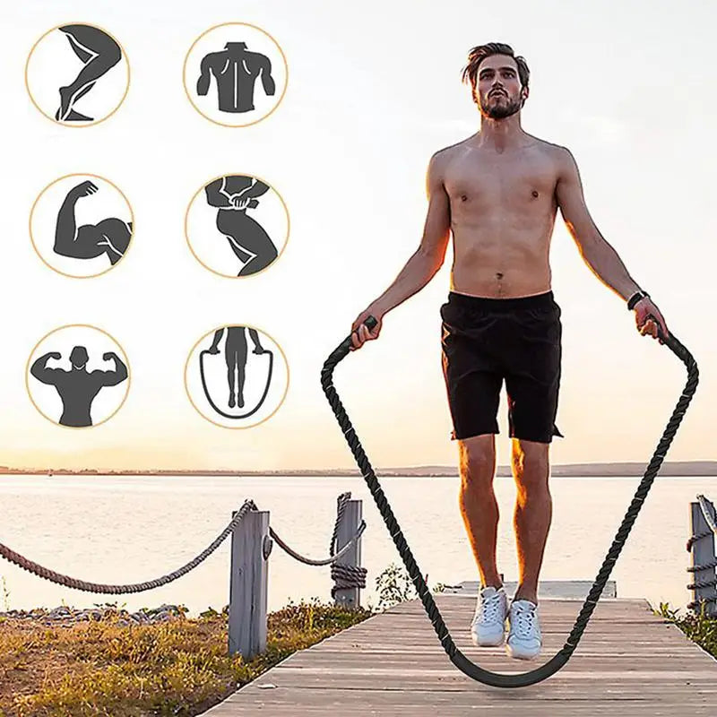 Heavy Jump Rope Strength Training Skipping Rope 0.98 Inch Body Shaping Jumpropes For Women Men Portable Gym Workout Equipment mbzr