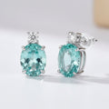 Sterling Silver Mint Green Gemstone Necklace & Earring Set