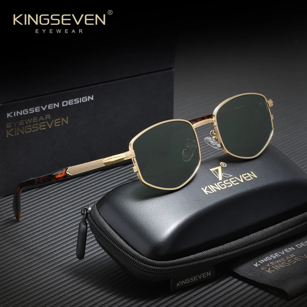 KINGSEVEN Sunglasses Men Oval Frame Glasses High Quality Vintage Driving Luxury Women Causal Eyewear
