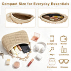 Bohemian Summer Straw Shoulder Bag with Ocean Shell, Starfish for Women Beach Vacation & Tropical Getaways Wrapped Handbags Ladies Handheld Crossbody Bags Totes mbzr