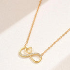 Minimalist Infinity Heart Necklace For Women Shiny Zircon Inlaid Pendant Clavicle Chain Elegant Luxury Aesthetic Choker Daily Party Jewelry Valentine Birthday Gift