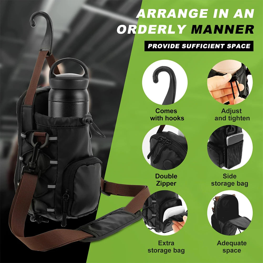 Magnetic Gym Sling Bag with Water Bottle Holder Gym Crossbody Bag Gym Bottle Carrier Bag for Travel Sports Work Fitness