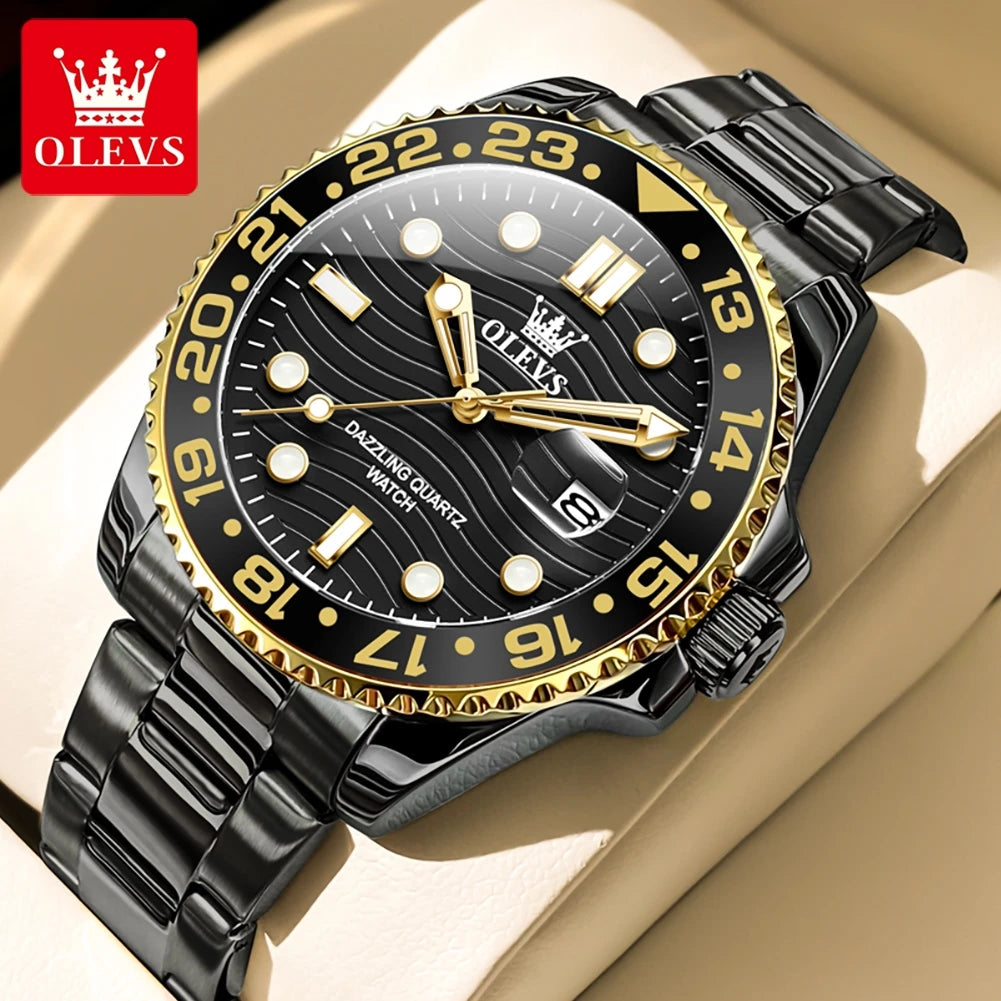 OLEVS 3610 Quartz Watch Fashion Original Diving Series Waterproof Date Rotating Dial Luxury Brand mbzr