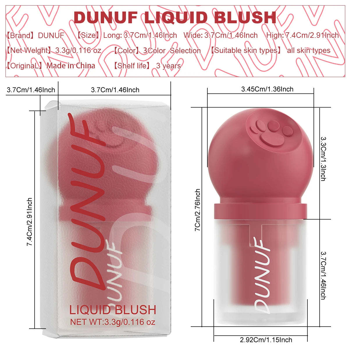 Liquid Blush Cheek Tint Cheek Matte High Pigmented Long Lasting Transfer-proof Multi-use Natural Flush No Cakey US Stock Y2K mbzr