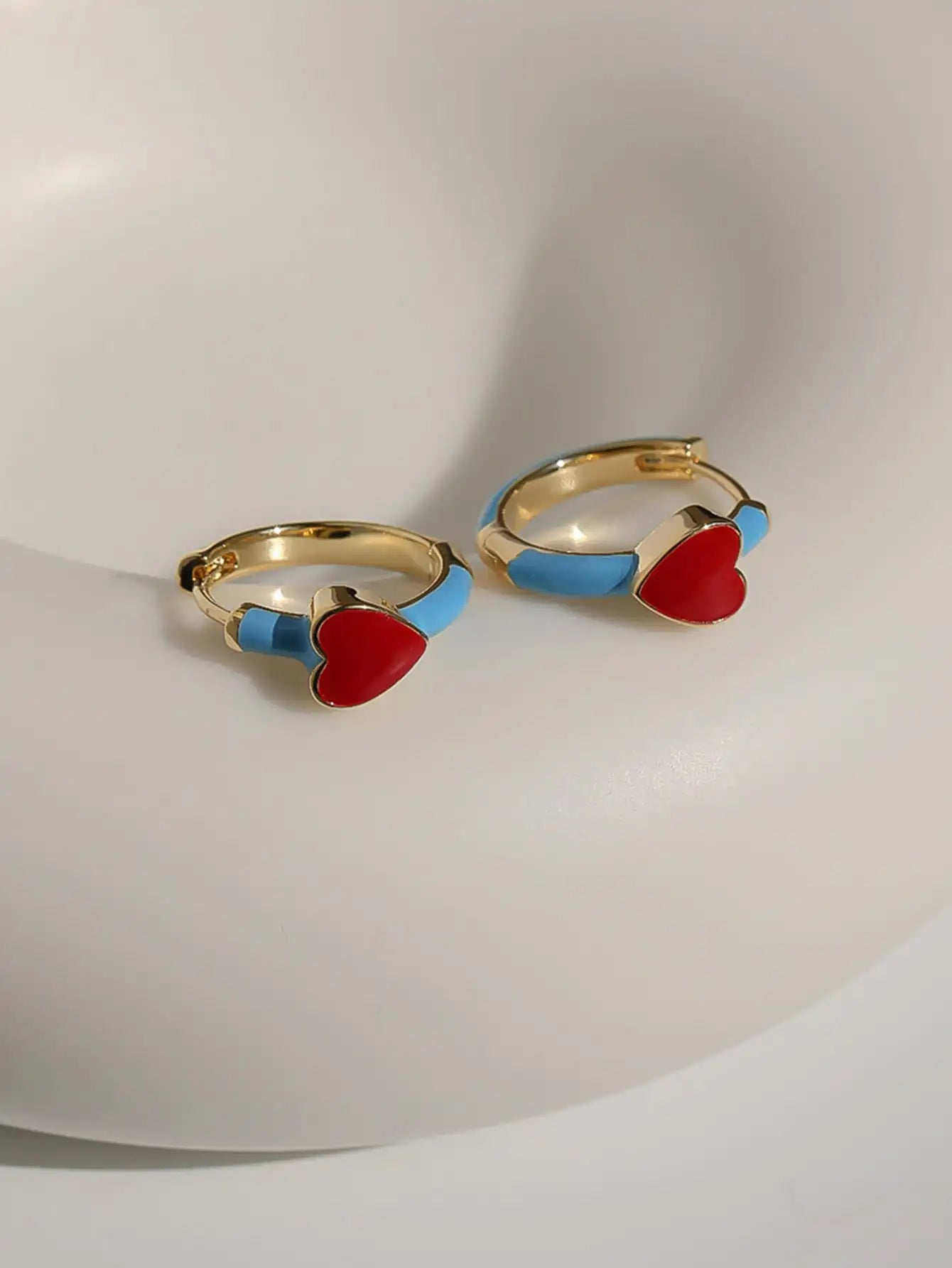 Heart Decor Hoop Earrings Valentines,Mom,Mother,Mother's Day,Gift