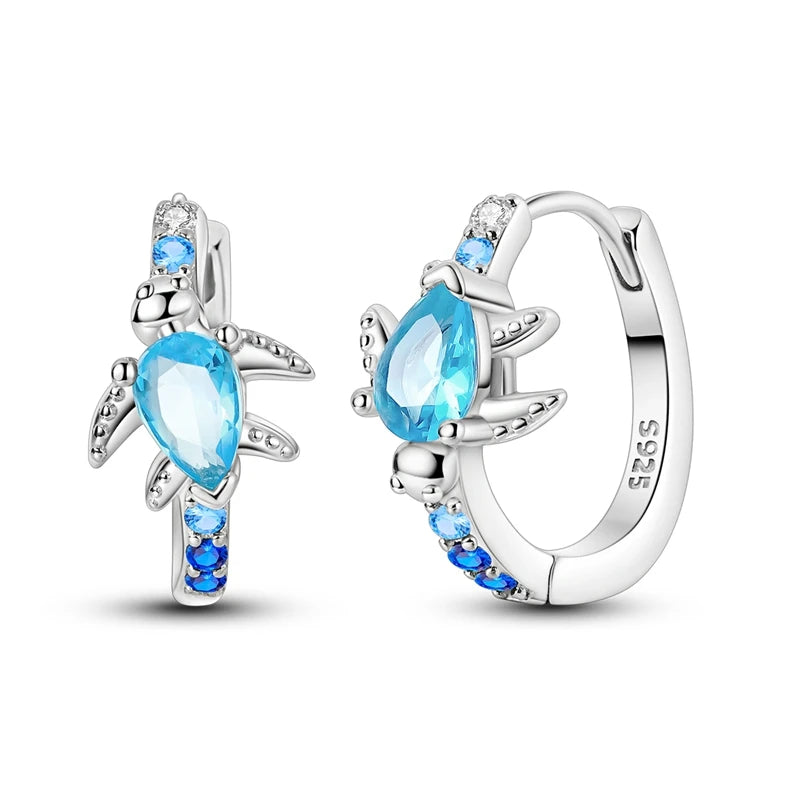 MULA 925 Sterling Silver Earrings Fasion Jewelry Zircon Starry Crystal Hoop Earrings