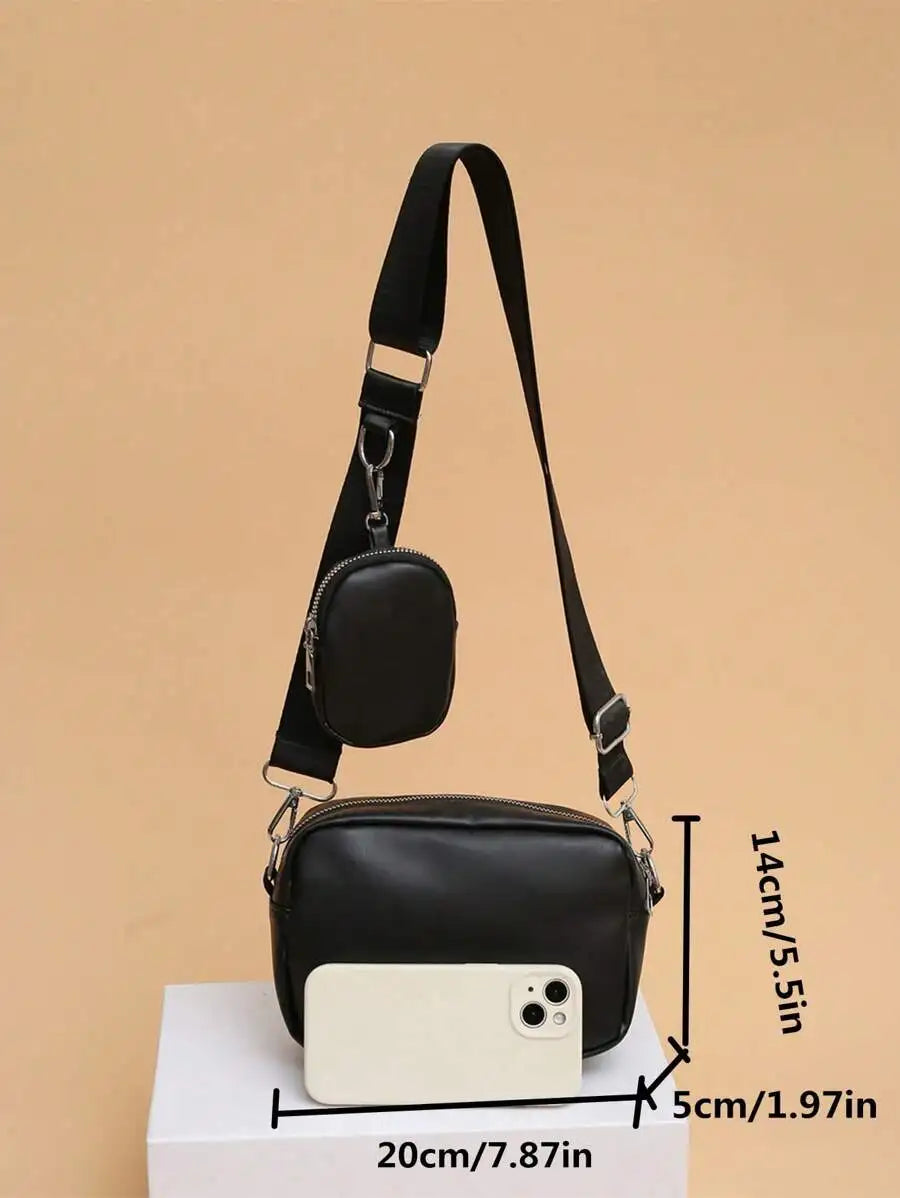 Men's Lightweight Crossbody Bag with Zipper & Slit Pocket