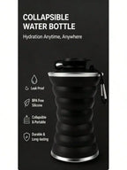 Collapsible Silicone Water Bottle With Carabiner, Reusable Leak Proof Foldable Camping Cup, Portable Sports Travel Bottle For Ou mbzr
