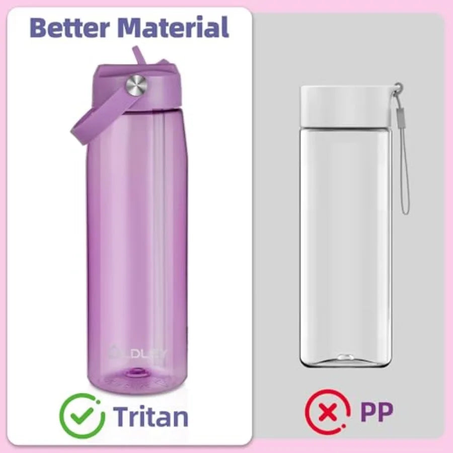 32 oz Water Bottle with Straw, Leakproof Sports Water Bottle with Carry Strap, BPA-Free Large Water Bottles for Home, Travel, S mbzr