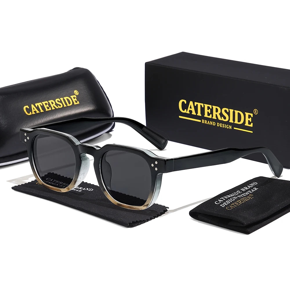 CATERSIDE Retro Men's Sunglasses Brand Design Square Fashion Sun Glasses Women's Outdoor Travel Party Decoration Eyewear UV400 mbzr