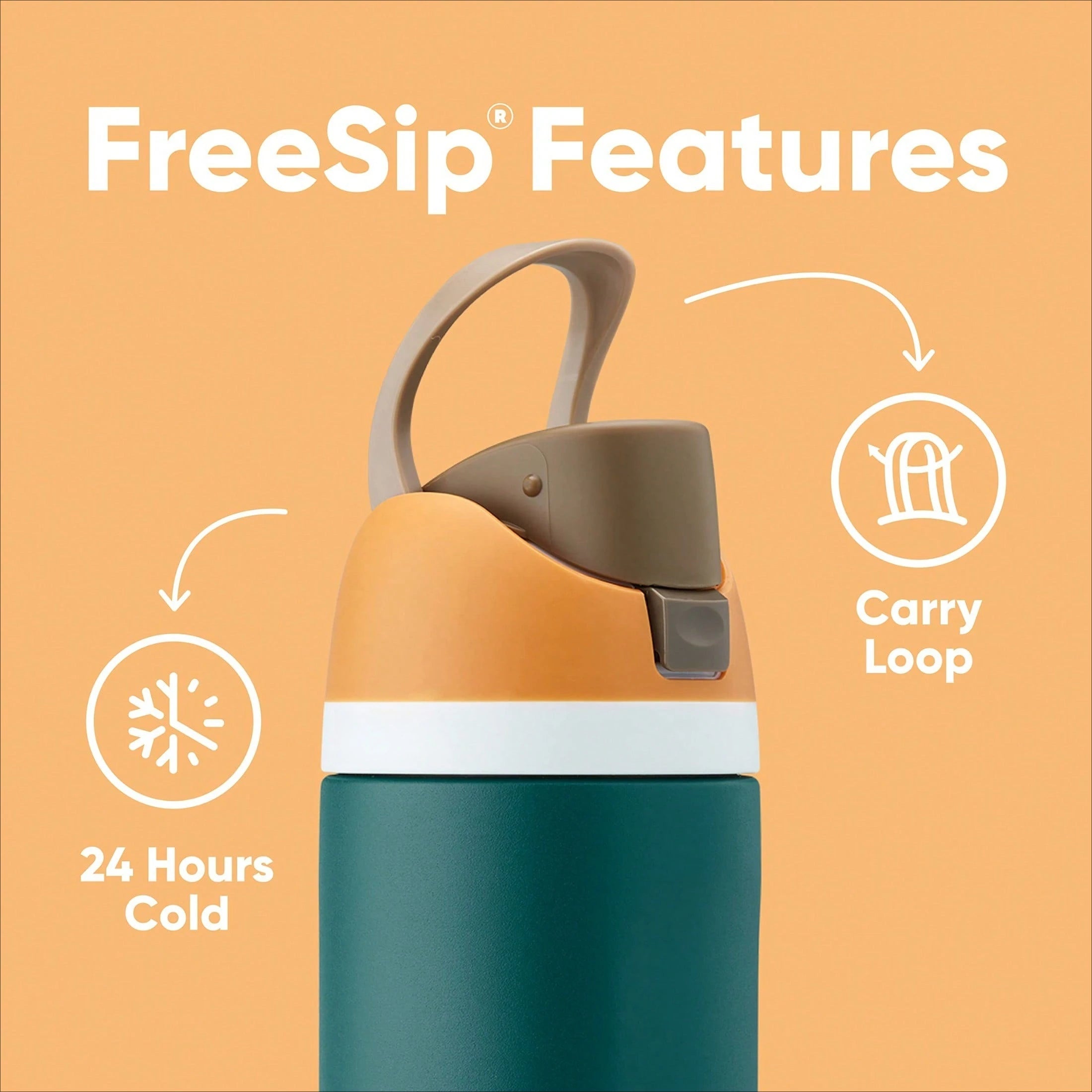 FreeSip Insulated Stainless Steel Water Bottle with Straw for Sports, Travel, and School Sports Water Bottle, 32 oz, Foggy Tide mbzr